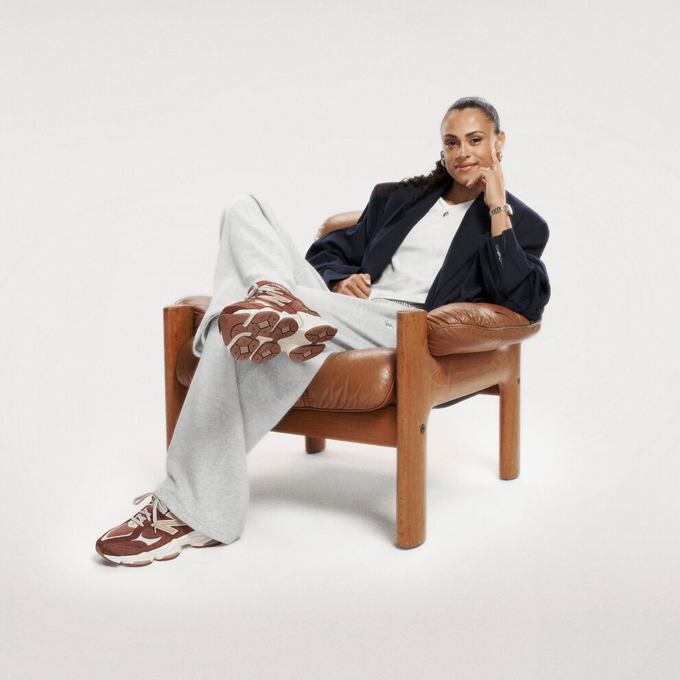 Sydney Mclaughlin sitting on a chair 